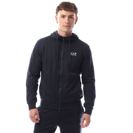 Herren Emporio Armani EA7 Core Identity Vollzip Trainingsanzug in Marineblau - Image 3