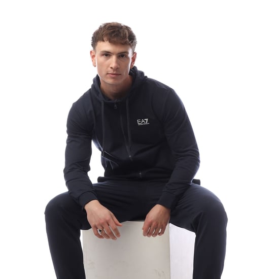 Herren Emporio Armani EA7 Core Identity Vollzip Trainingsanzug in Marineblau - Image 5