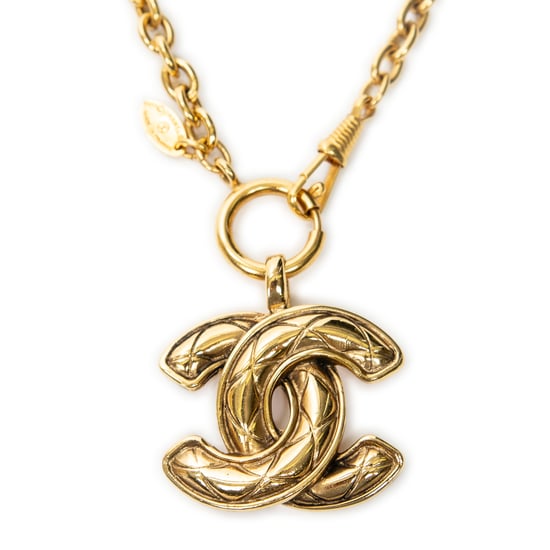 Quilted CC Pendant Chain Necklace Halskette - Image 2