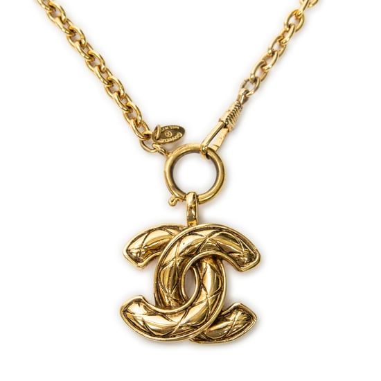 Quilted CC Pendant Chain Necklace  Halskette - Image 2