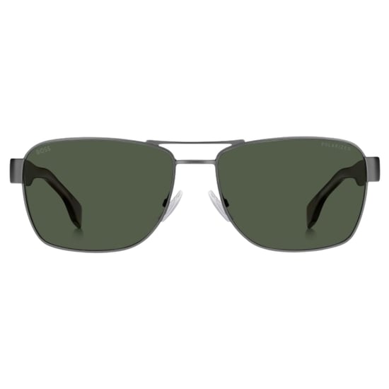Hugo Boss – Sonnenbrille in mattem Ruthenium in dunklem Havanna-Grün - Image 1