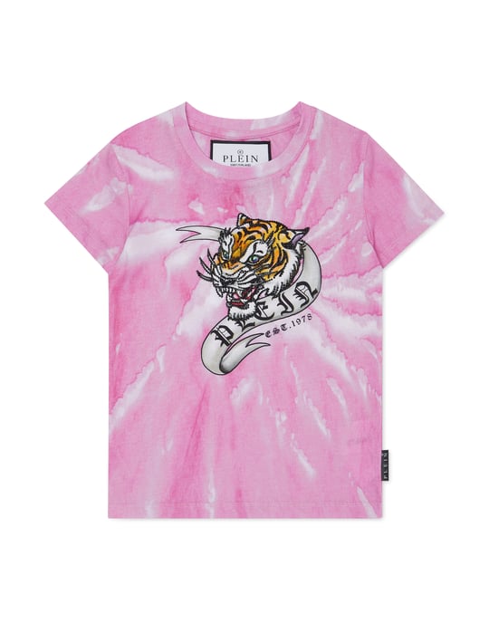 Tie-Dye T-Shirt Round Neck With Crystals Tattoo - Image 1