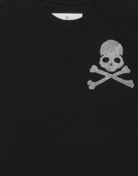 Jersey T-Shirt Round Neck Ss Strass Skull&Bones - Image 2