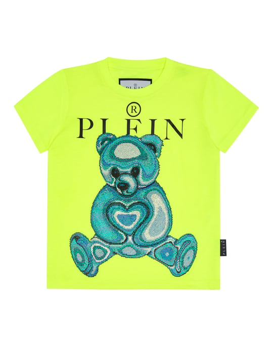 T-Shirt Round Neck Ss With Crystals Teddy Bear - Image 1