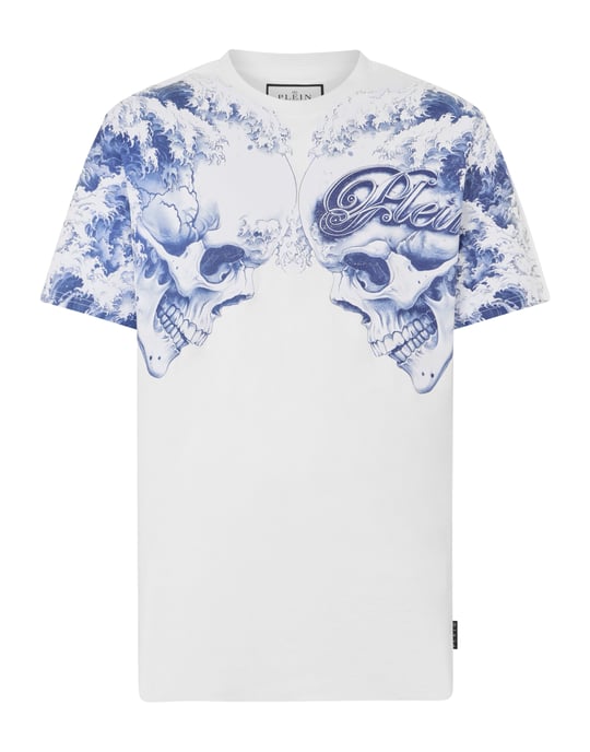Round Neck T-Shirt Ceramic Skulls - Image 1