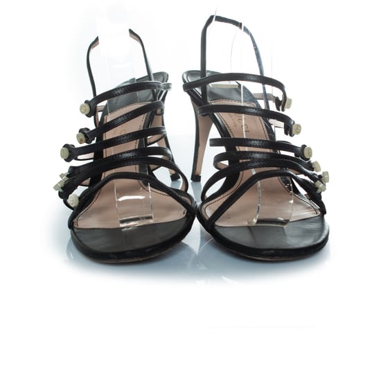 Schwarze Gucci-Riemchensandalen mit Gucci-Knöpfen - Image 5