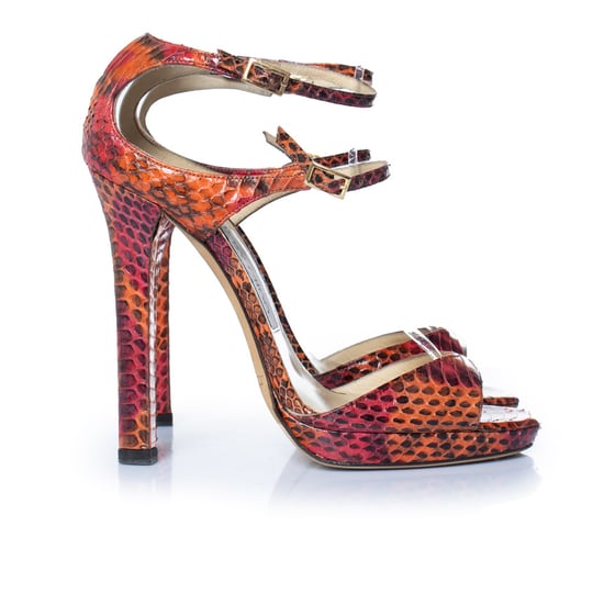 Jimmy Choo Python-Sandale in Orange und Rosa - Image 3