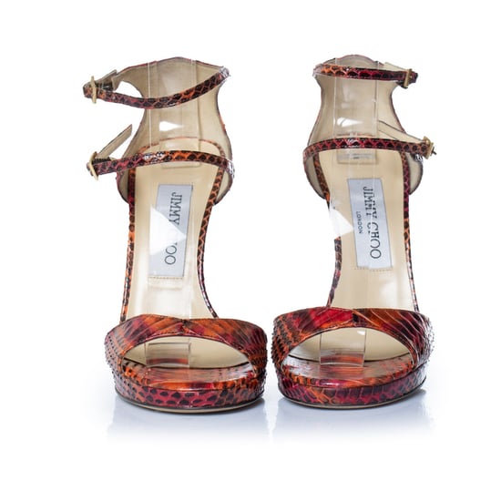 Jimmy Choo Python-Sandale in Orange und Rosa - Image 4