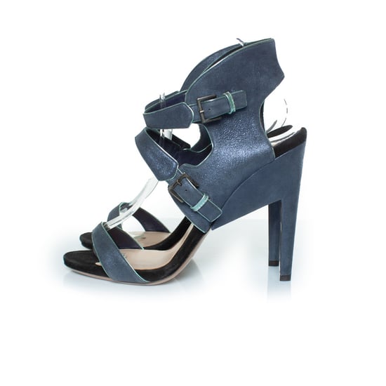 graue und schwarze Lederriemensandalen von Nicholas Kirkwood - Image 2