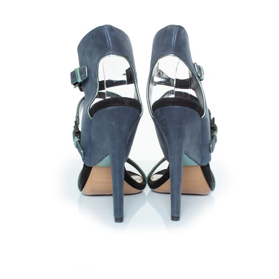 graue und schwarze Lederriemensandalen von Nicholas Kirkwood - Image 3