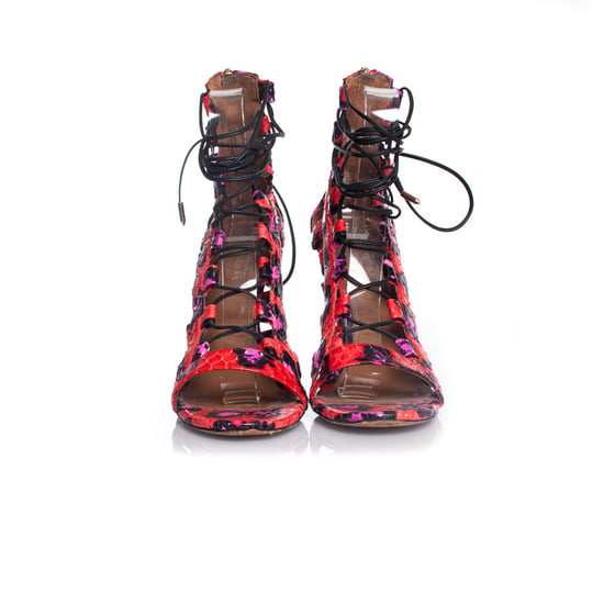 Aquazzura Multicolor Elaphe Cut-Out-Wickelsandalen - Image 4
