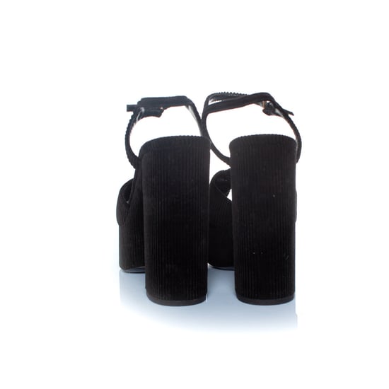 Saint Laurent Bianca 85 Plateau-Sandalen aus geripptem Velours - Image 3