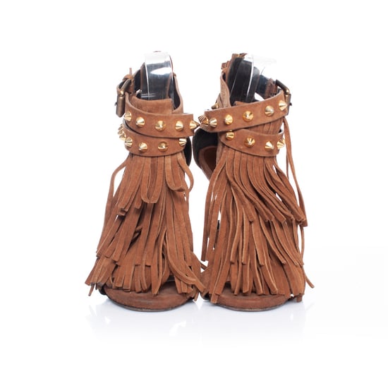 braune Wildledersandalen von Giuseppe Zanotti mit Fransen - Image 4