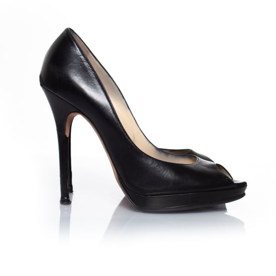 Jimmy Choo schwarze Leder-Plateau-Peeptoe-Pumps - Image 4
