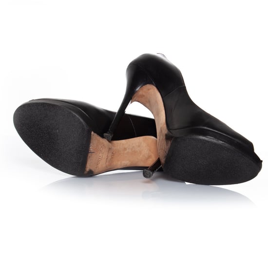Jimmy Choo schwarze Leder-Plateau-Peeptoe-Pumps - Image 6
