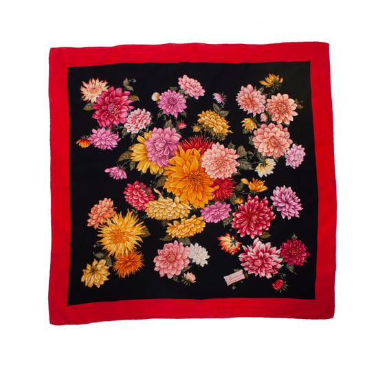 Gucci-Schal mit Blumenmuster und rotem Rand - Image 2