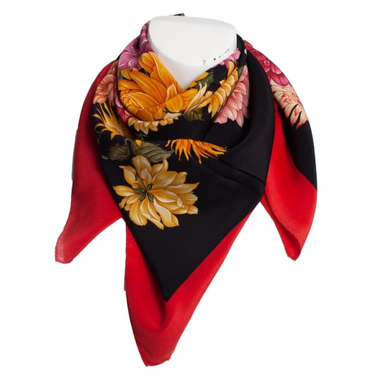 Gucci-Schal mit Blumenmuster und rotem Rand - Image 3
