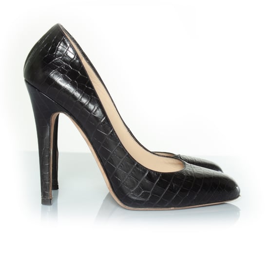 Schwarze Jimmy Choo High Heels mit Krokodilmuster - Image 5