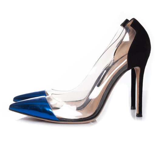 Gianvito Rossi Plexi Pumps in Metallic-Blau - Image 3