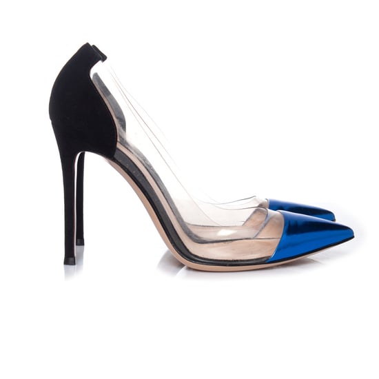 Gianvito Rossi Plexi Pumps in Metallic-Blau - Image 6