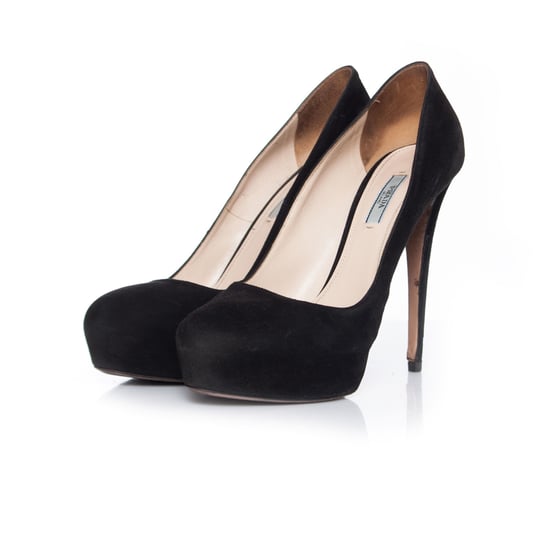 Prada Plateau-Pumps aus schwarzem Wildleder. - Image 1