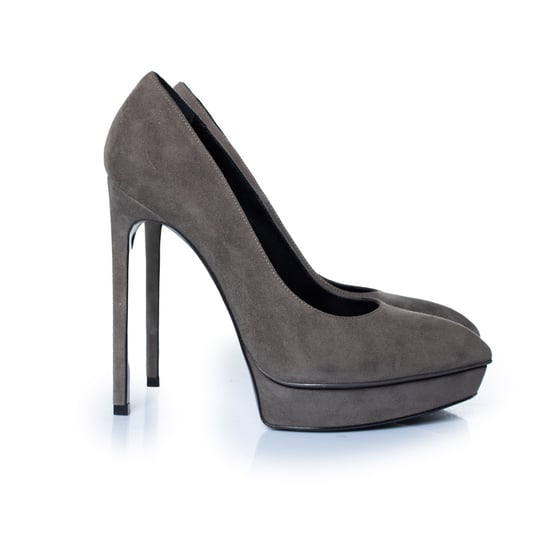 Saint Laurent Janis Pumps aus grauem Wildleder - Image 5