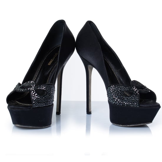 Sergio Rossi schwarze Satinpumps mit Strass - Image 6
