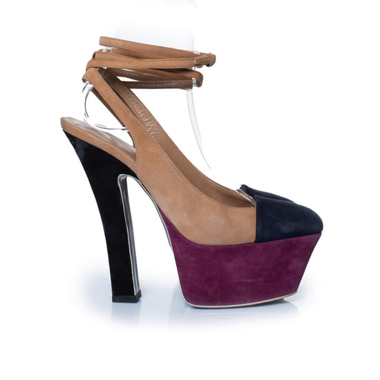Yves Saint Laurent dreifarbige Wildleder-Plateaupumps - Image 5