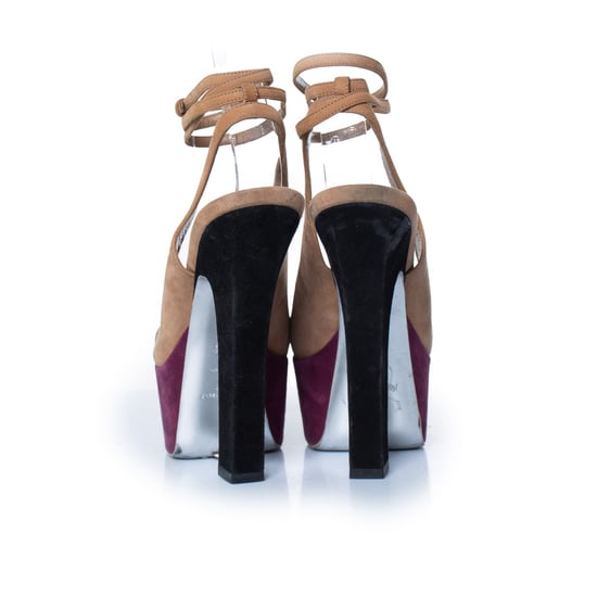 Yves Saint Laurent dreifarbige Wildleder-Plateaupumps - Image 6