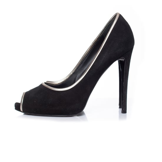 Giuseppe Zanotti Schwarze Wildleder-Pumps mit offener Spitze - Image 2