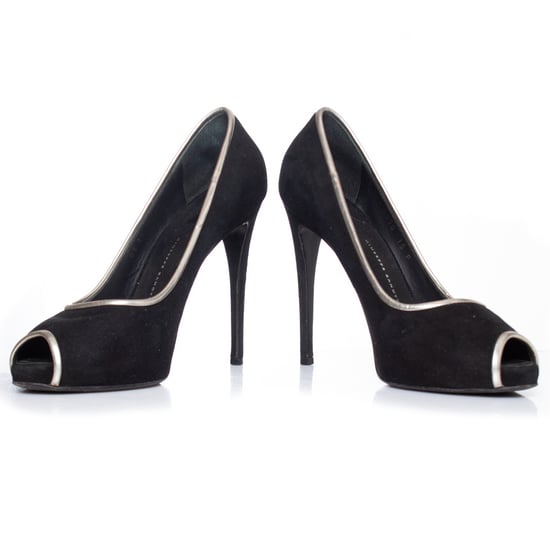 Giuseppe Zanotti Schwarze Wildleder-Pumps mit offener Spitze - Image 3