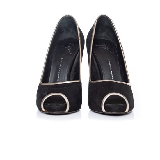 Giuseppe Zanotti Schwarze Wildleder-Pumps mit offener Spitze - Image 4