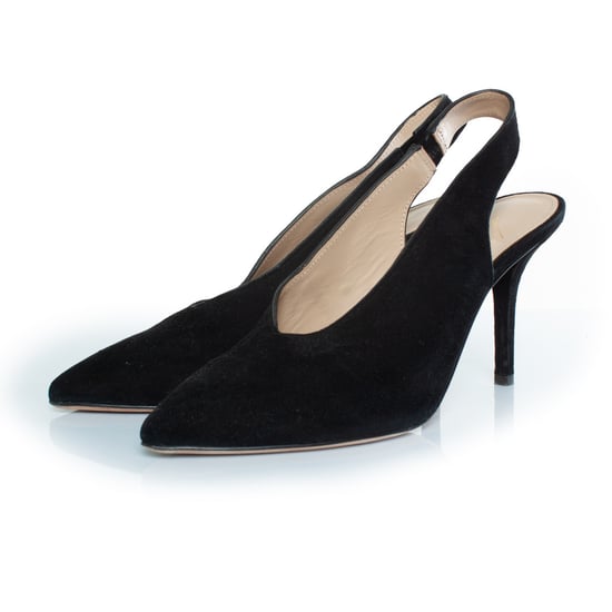 Lola Cruz schwarze Wildleder-Slingback-Pumps - Image 1