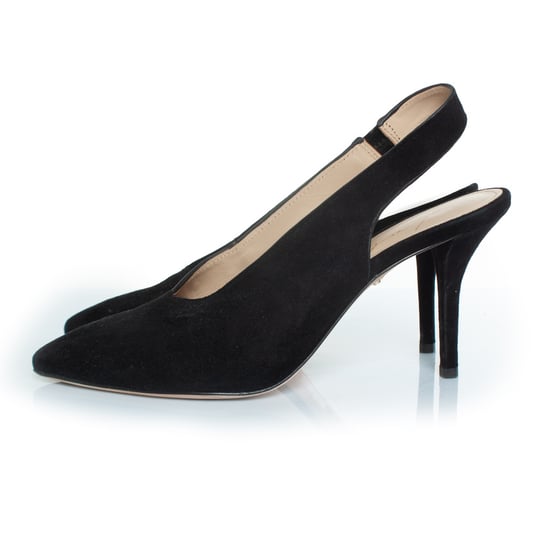Lola Cruz schwarze Wildleder-Slingback-Pumps - Image 2