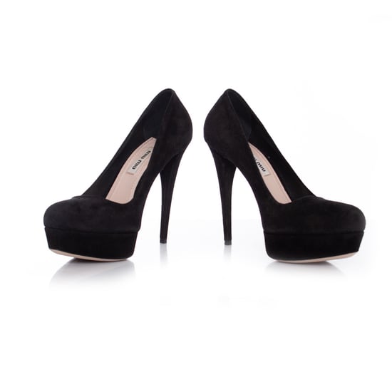 Miu Miu Plateau-Pumps aus schwarzem Wildleder. - Image 3