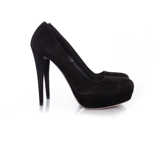 Miu Miu Plateau-Pumps aus schwarzem Wildleder. - Image 5