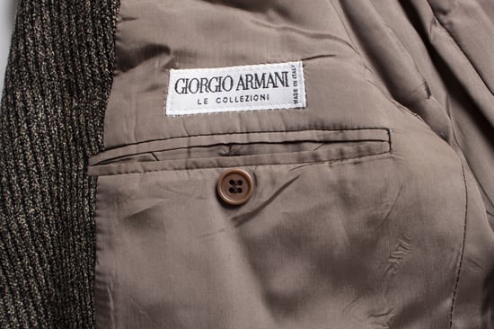 Giorgio Armani Brauner Ripp- Wollblazer - Image 6