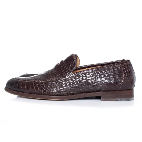 Santoni Penny Loafer aus braunem Alligatorleder - Image 2