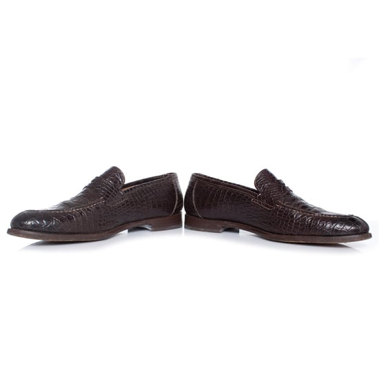 Santoni Penny Loafer aus braunem Alligatorleder - Image 3