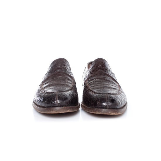 Santoni Penny Loafer aus braunem Alligatorleder - Image 4