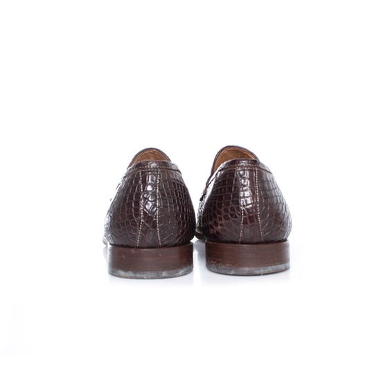Santoni Penny Loafer aus braunem Alligatorleder - Image 5