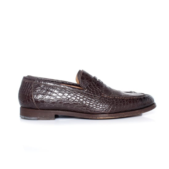Santoni Penny Loafer aus braunem Alligatorleder - Image 6