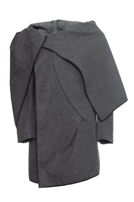 Comme des Garçons grauer Woll-Asymmetrischer Mantel - Image 1