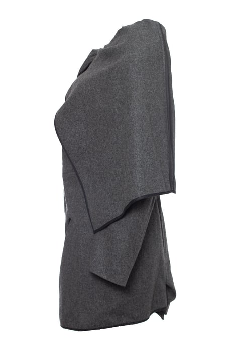 Comme des Garçons grauer Woll-Asymmetrischer Mantel - Image 2