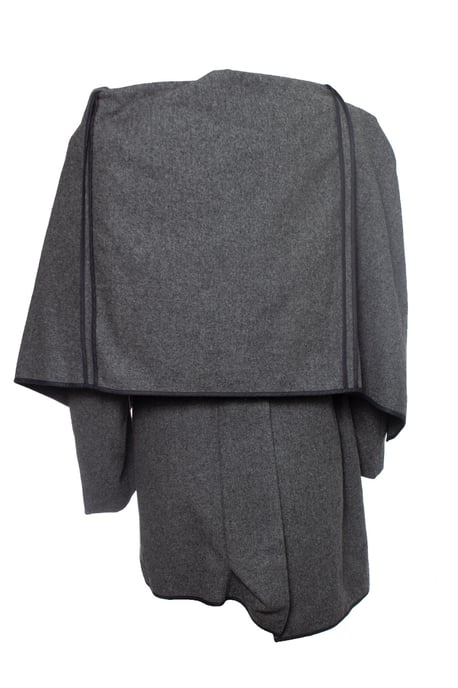 Comme des Garçons grauer Woll-Asymmetrischer Mantel - Image 3