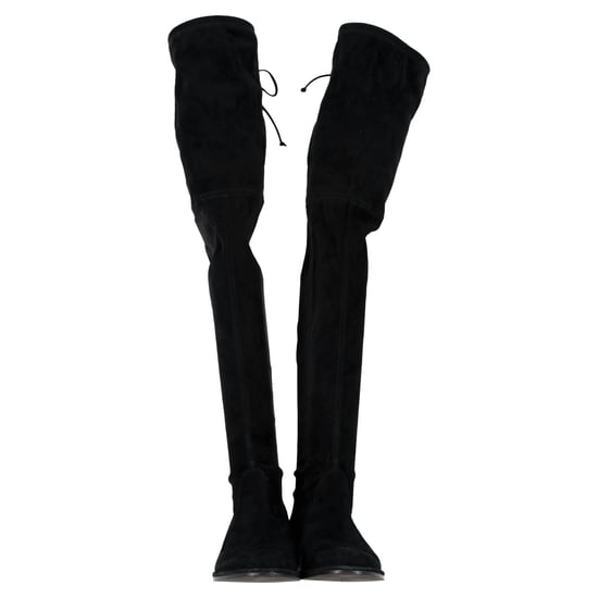 Stuart Weitzman Lowland Stretch Overknee-Stiefel aus schwarzem Wildleder - Image 2