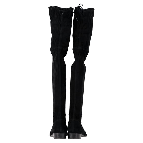 Stuart Weitzman Lowland Stretch Overknee-Stiefel aus schwarzem Wildleder - Image 5