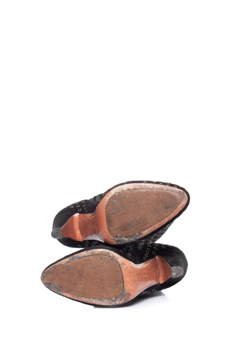 Schwarze Overknee-Stiefel aus Wildleder von Alaïa - Image 6