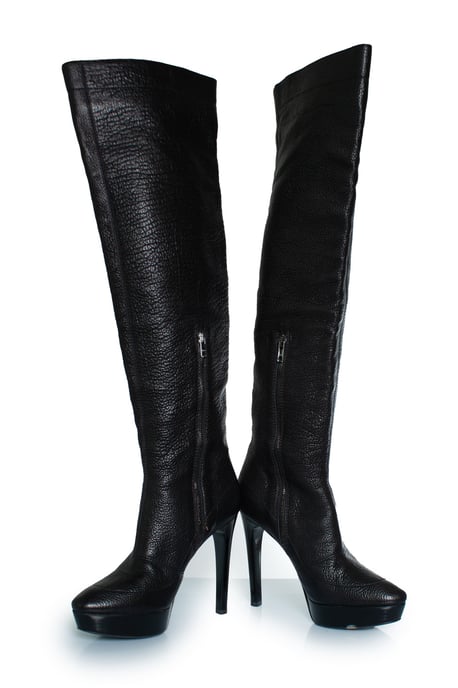 Schwarze Overknee-Plateau-Stiefel aus Leder von Burberry - Image 6