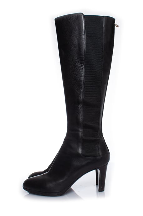Sergio Rossi Schwarze Stretch-Lederstiefel - Image 2